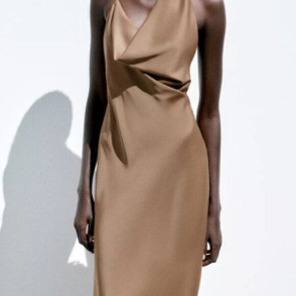 Halter Cowl-Back Dress - Picture 2 of 6